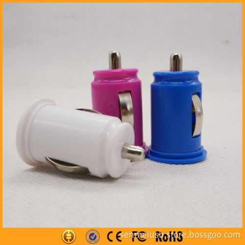 cheap colorful dual usb car charger with blister box packing